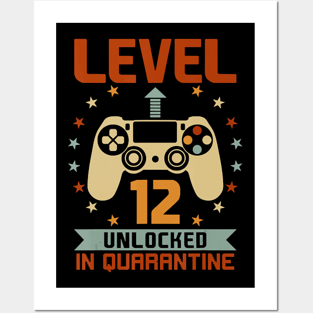 12th Birthday Level 12 Unlocked 12 Yrs Old Quarantine 2020 Wall Art by pyxisapricots